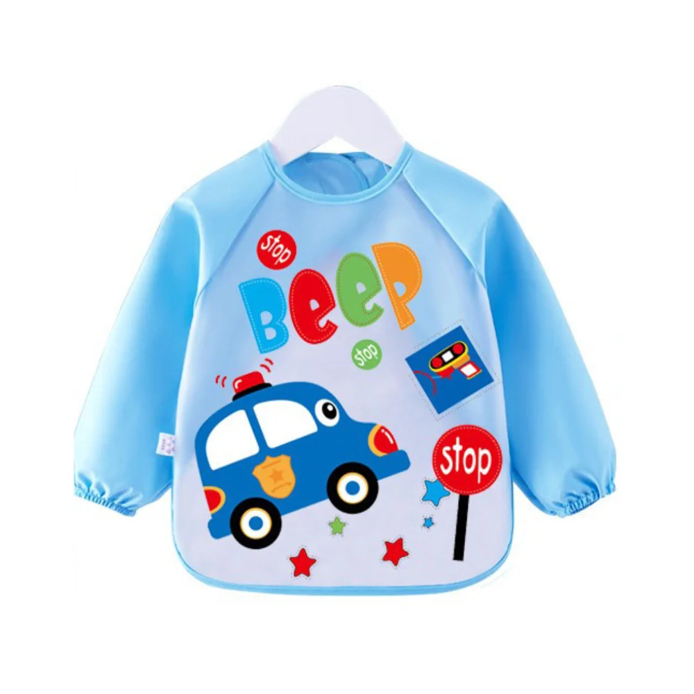 Kids Waterproof Bib, Outerwear Smock, Baby Feeding Clothes, Painting Reverse Wear, Infant Bib, Soft Durable image 3