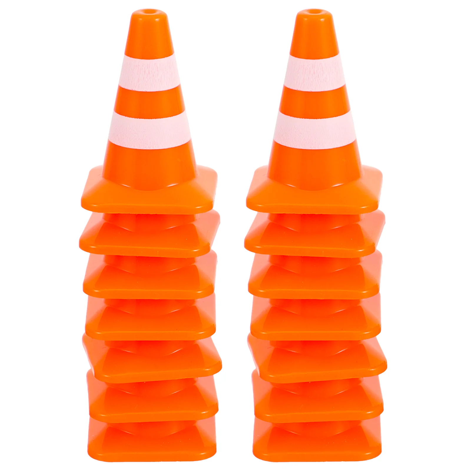 7 Pcs Traffic Cones Road Sign Kids Football Mini Roadblock Orange Obvious Puzzles for Adults