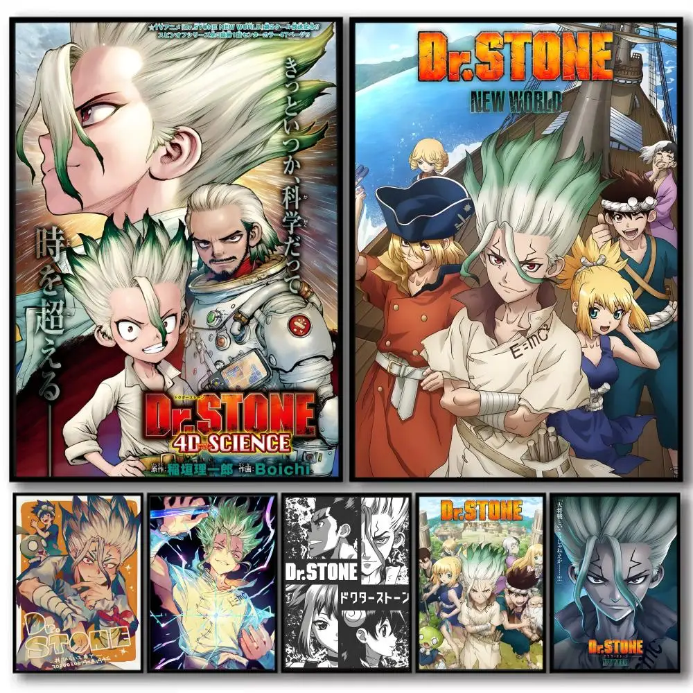 

Hot Anime Dr S-stone Painting Calligraphy High-Quality Cotton Canvas Poster Wall Art for Living Room Modern Home Decoration