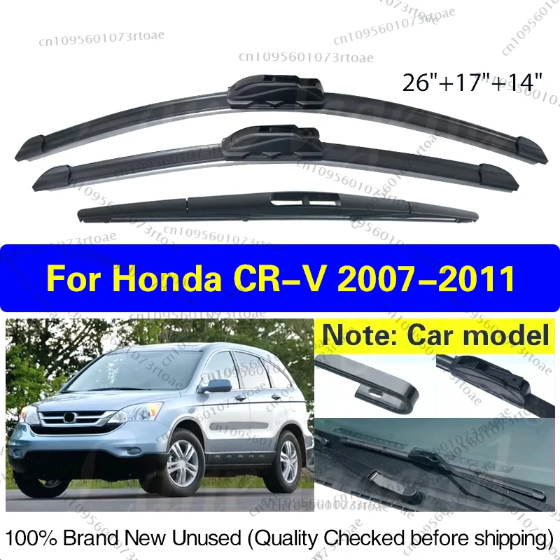

For Honda CRV CR-V 2007 2008 2009 2010 2011 3rd Generation Car Front Rear Wiper Blades Soft Rubber Windscreen Auto Windshield
