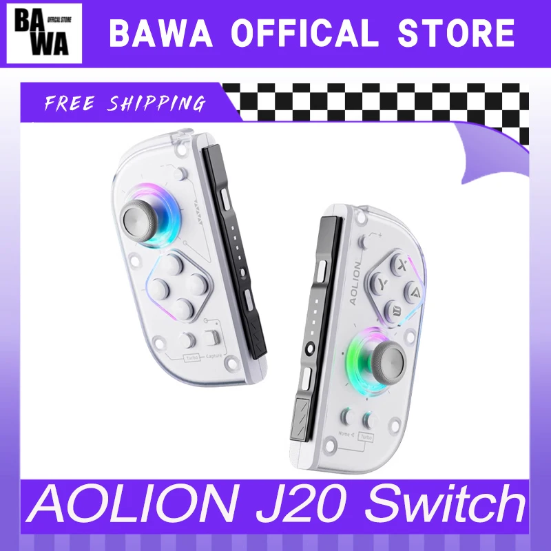 

Aolion J20 Knight Left And Right Gamepad Switch Hall Joystick Wireless Motion Sensing Customized Gaming Accessories Gift