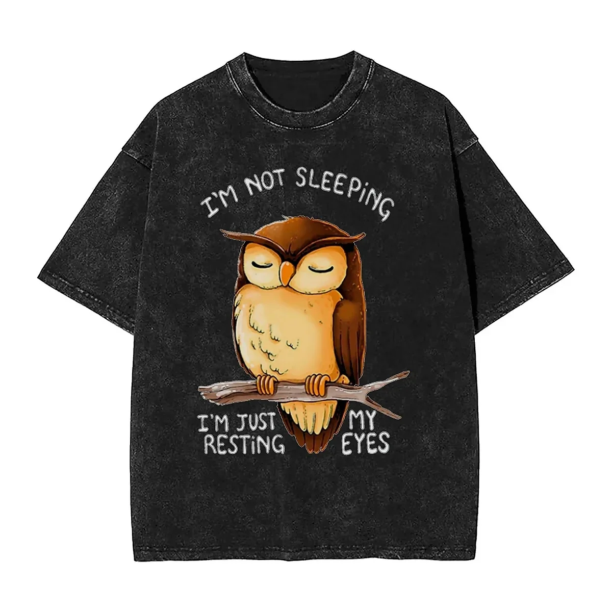 Boy yıkanmış T Shirt ben sadece benim gözler pamuk T Shirt dinlenme komik baykuş Hip Hop Tee gömlek erkekler için plaj Y2K temel üst Tees