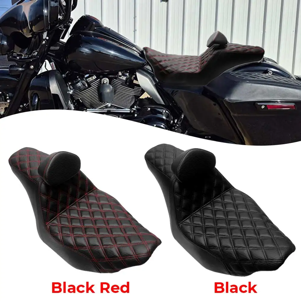 

For Harley Touring Road Street Glide CVO/SE Limited FLHX 2023-2026 Motorcycle Two-Up Seat with Backrest Driver Passenger Cushion