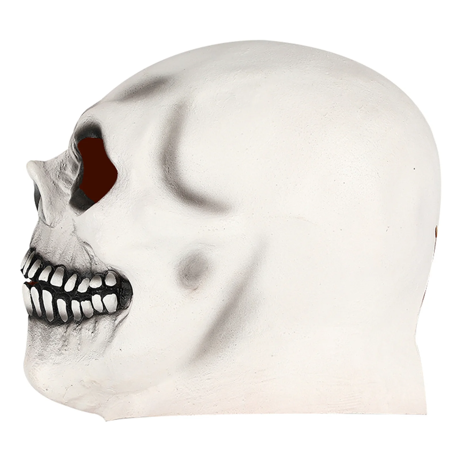 1 قطعة قناع رأس الهيكل العظمي الأبيض اللاتكس الرعب أغطية الرأس المزحة زي مخيف الدعامة لتزيين الحفلات