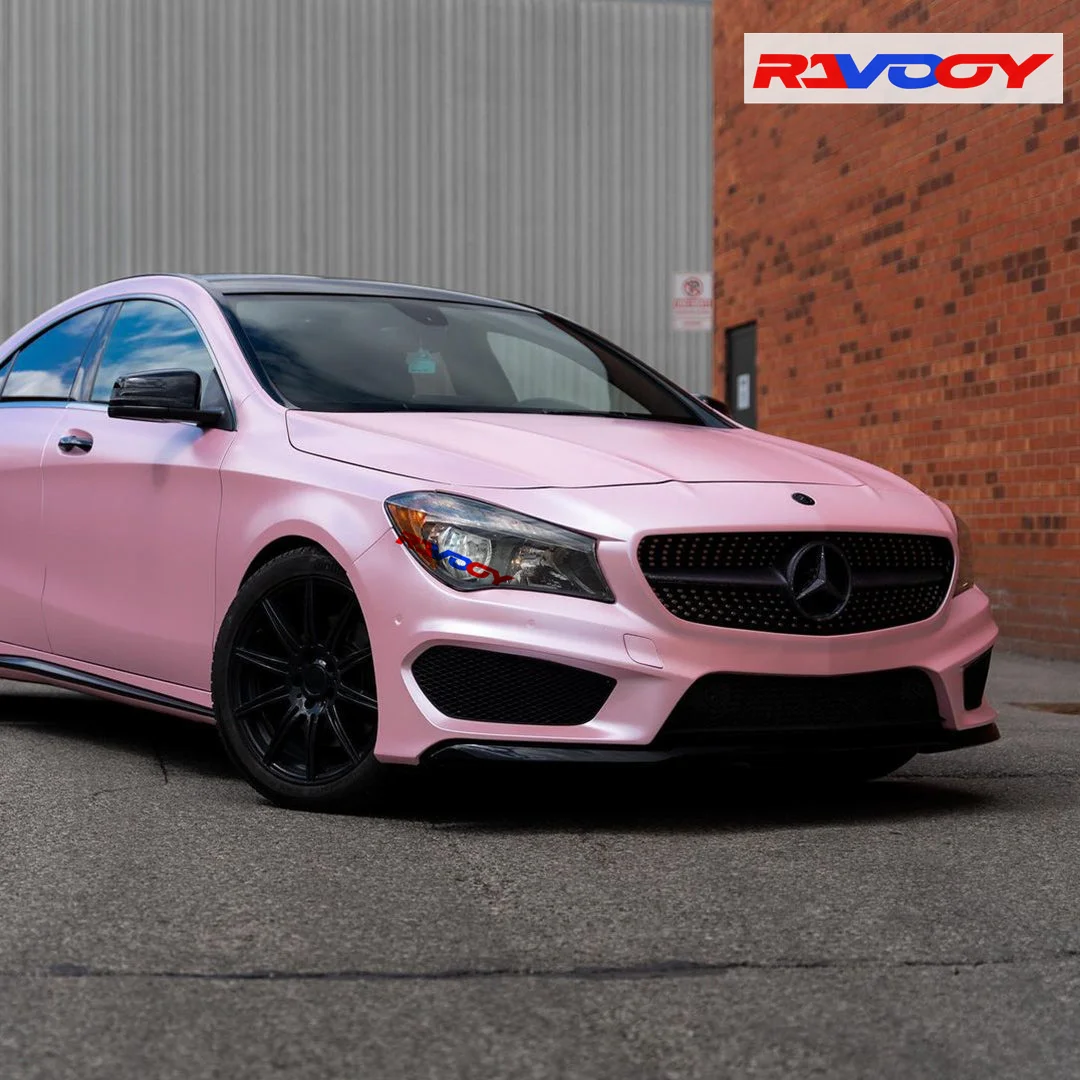 High Quality Satin Chrome Blossom Pink Vinyl Wrap Film Self-Adhesive Auto Tuning Vinyl Wrap  & Motorcycle Stickers Durable Foil - Image 5
