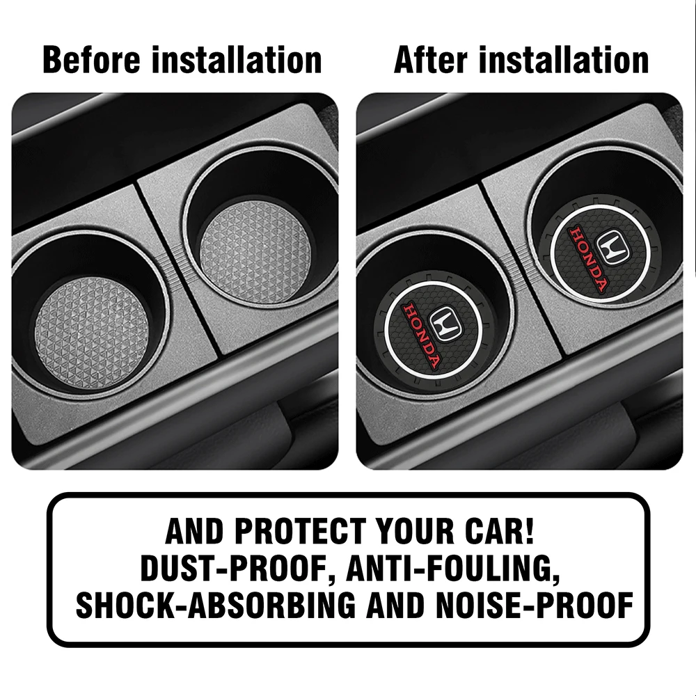 1/2 قطعة قاعدة أكواب السيارة سيليكون كوب ماء فتحة سجادة ضد الإنزلاق منصات PVC لهوندا موجين إلهام XR-V CR-V UR-V CR-Z صالح نوع R نوع S