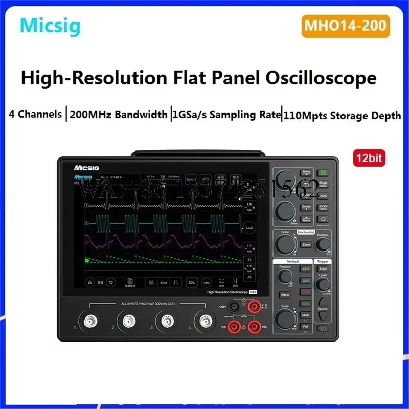 Wmwmnu for Micsig MHO14-200 Tablet Oscilloscope 4 Channel 200MHz Bandwidth 1GSa/s Sampling Rate High Resolution Handheld