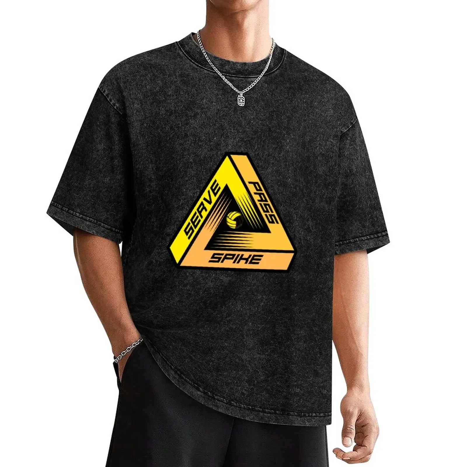 Serve, Pass, Spike Triangle T-Shirt Blouse tops cheap stuff sweat funny t shirts for men