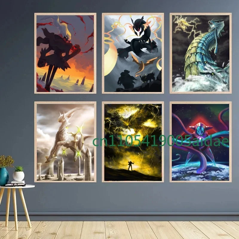 

Pokemon Anime Cartoon Canvas Painting Deoxys Lugia Solgaleo Poster Print Mural Picture Wall Art Home Children's Room Decor Gift