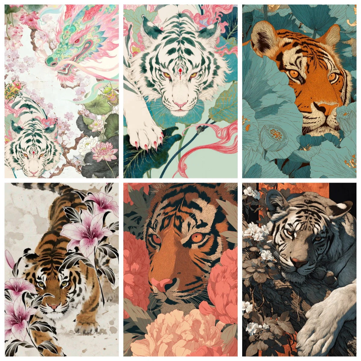 quebra-cabeca-de-papel-com-tigre-branco-e-dragao-miticos-chineses-com-borboletas-rosas-1000-pecas-montagem-diy-decoracao-de-arte-para-casa-presente