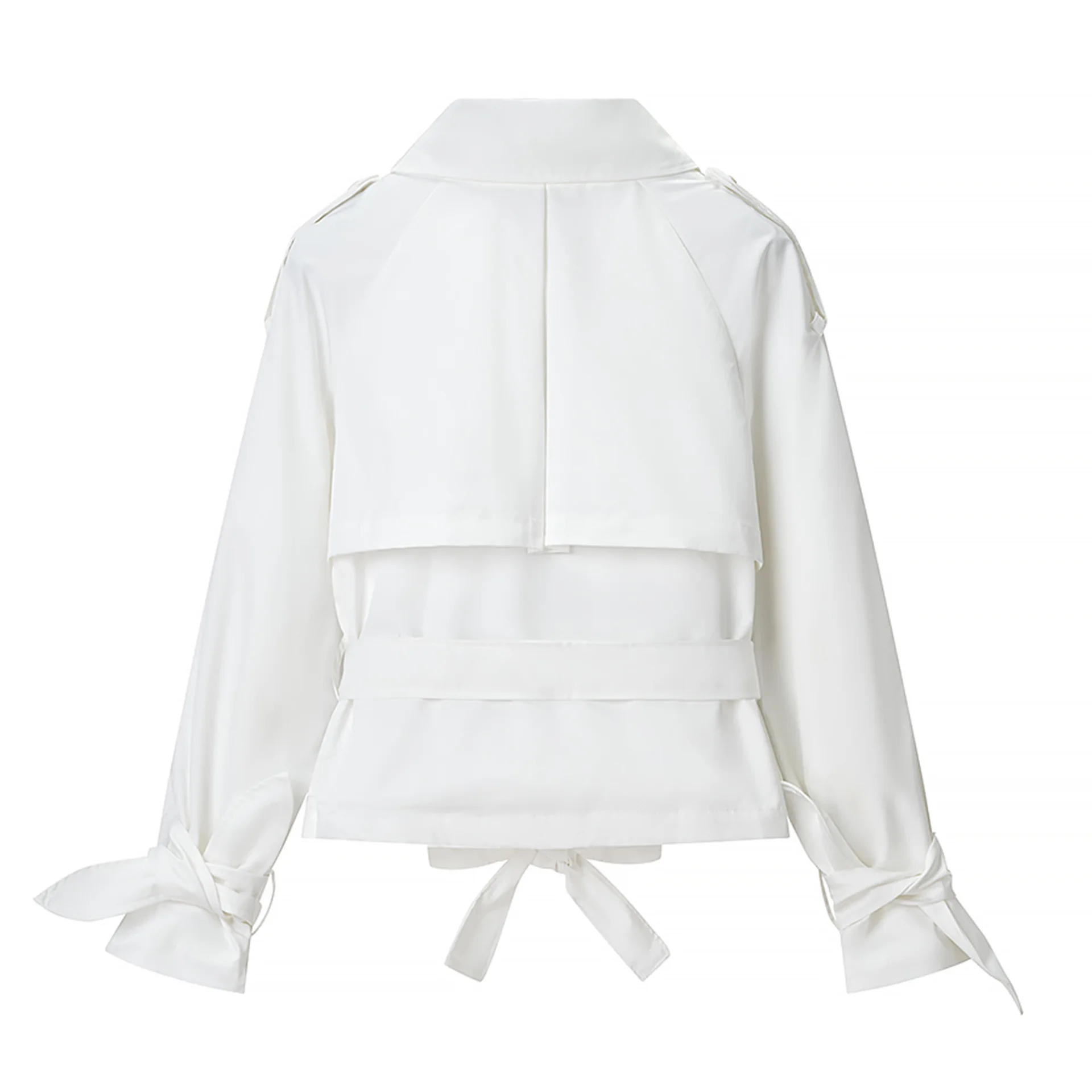 Automne et hiver femmes Vintage Blazer col cravate manteau couleur unie ample décontracté à manches longues taille cintrée vêtements d'extérieur