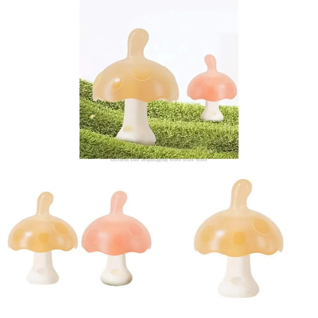 Mushroom Baby Teether Breast Like Texture Chewable Soother Toy