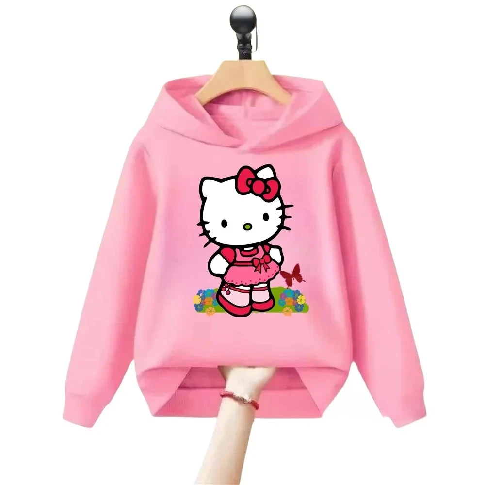 

Fashionable Children's Hoodies, Hello Kitty Cartoon Casual Kawaii Boys and Girls Hoodies, Soft and Comfortable Children's Tops