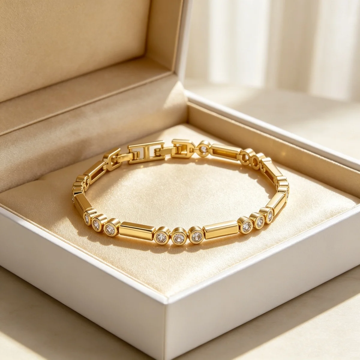 Minimalist Round Zircon Square Tube Spliced Bracelets For Women Men Trendy Heart Wheat Leaf Sun Star LOVE Letters Bangle Jewelry