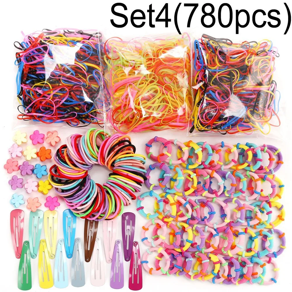 Girls Colorful Hair Bands Set Nylon Elastic Rubber Children Ponytail Holder Scrunchies Baby Cute Accessories