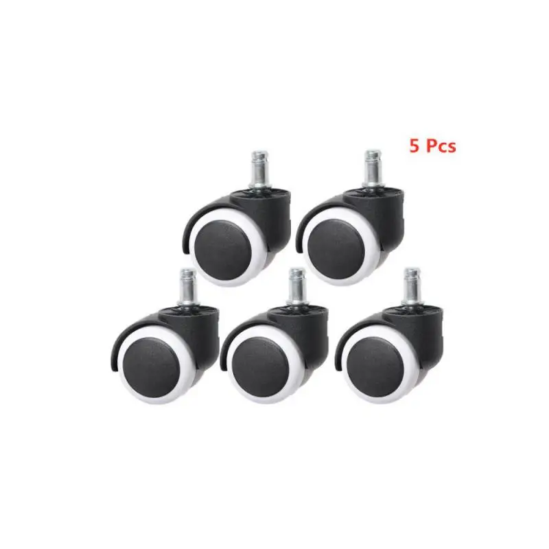 5 packs 2 Inch Circlip 11mm / Thread 10mm Universal Wheel Office Chair Pu Furniture Caster