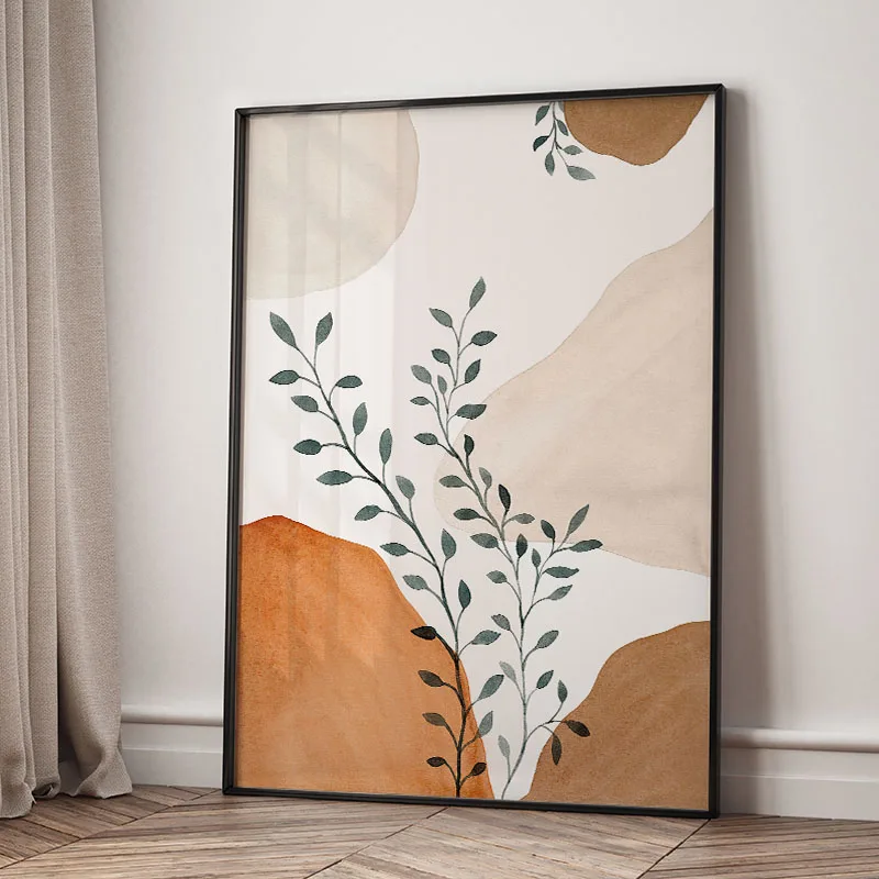 2026 Boho Leaves Rainbow Mountain Sun River Landscape Wall Art Canvas Painting Abstract Posters Prints Pictures For Living Ro
