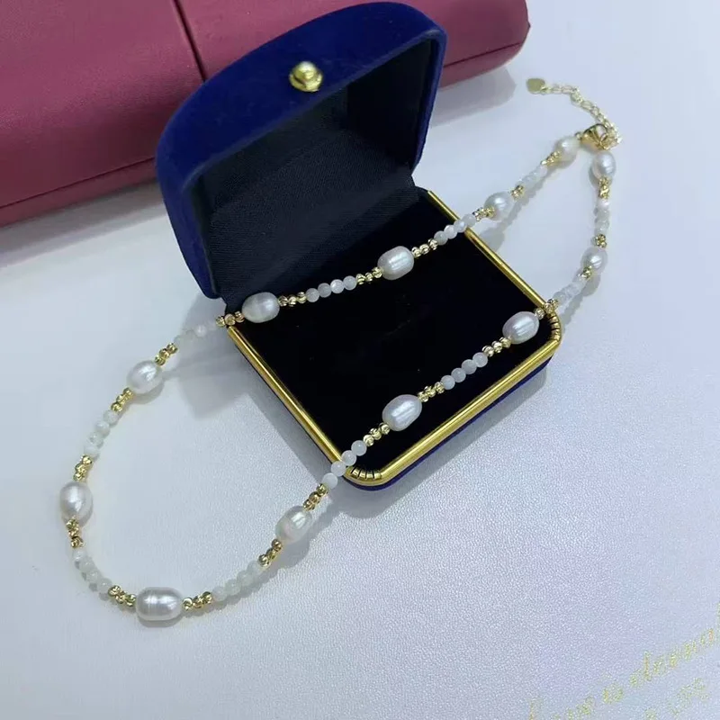 

Теплая элегантная цепочка на ключицу с солнечным жемчугом для женщин, новое простое универсальное дизайнерское ожерелье с цирконом для женщин