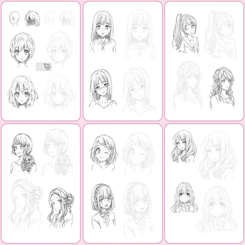 Comics Anime Sketch Tutorial Book Novice Girl Boy Line Draft Tracing Book Zero Basic Practice Comics Hand Drawn Book School