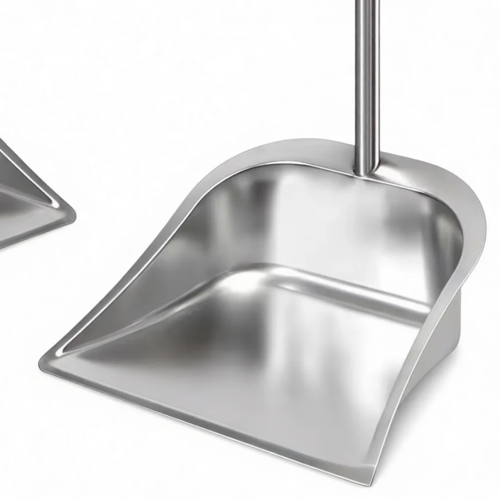 Stainless Steel Broom Dustpan Set Heavy Duty Household Floor Sweeper Anti Rust Durable Cleaning Shovel Efficient Design