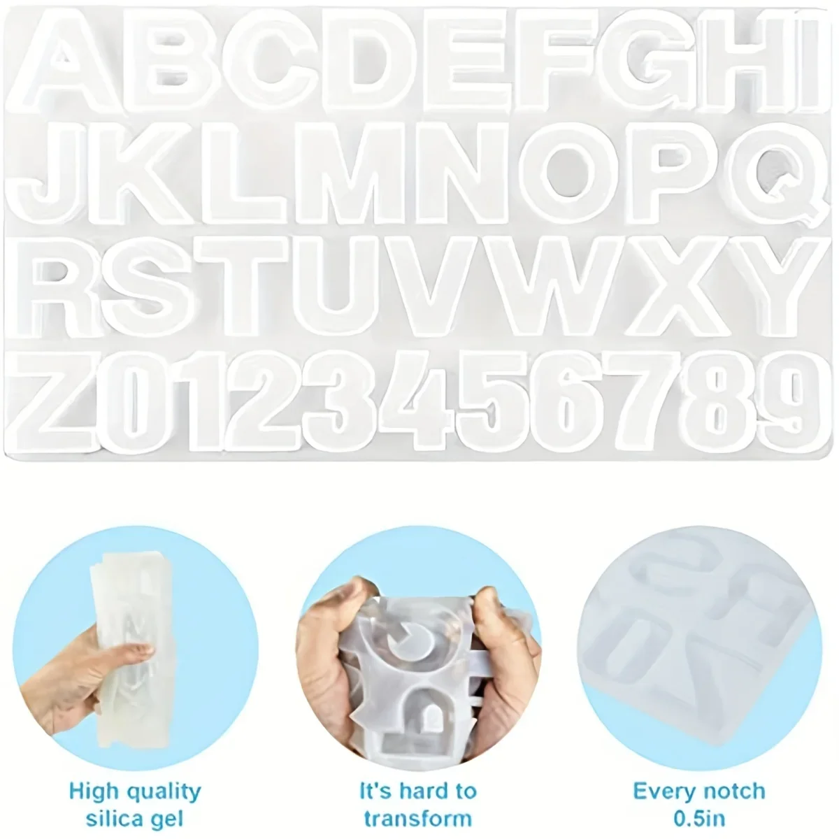 Silicone Alphabet Resin molds, Digital Alphabet Jewelry, Silicone Resin molds, Chocolate Alphabet molds, for DIY Craft Casting