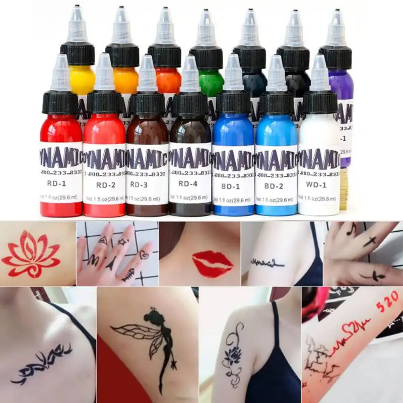 Heiße 14color 5/10/30ml/Flasche Marke profession elle Tattoo Tinte Kits für Körper kunst natürliche Pflanzen Mikro pigmentierung Pigment Farbset