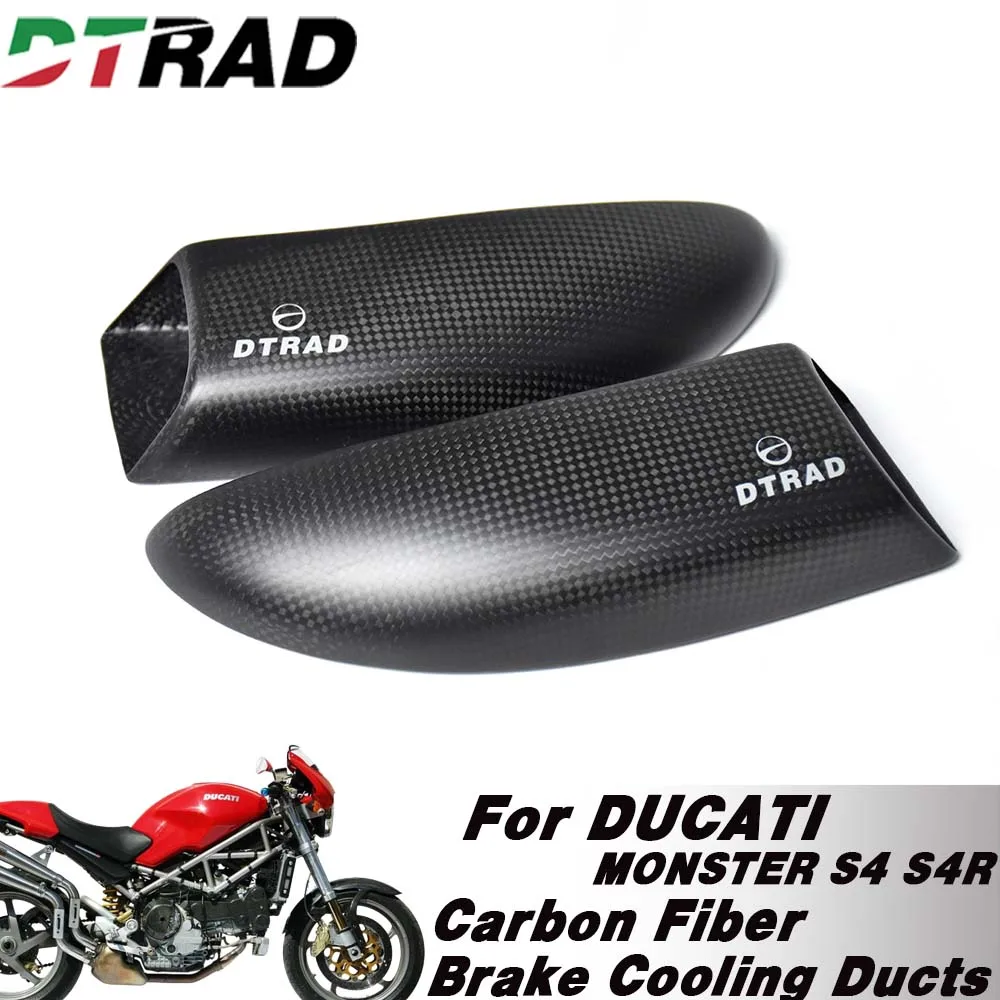 For DUCATI MONSTER S4 2001-2003 S4R 2004-2008 Motorcycle Carbon Fiber Brake Cooler Channel Front Caliper Airflow Cooling Ducts