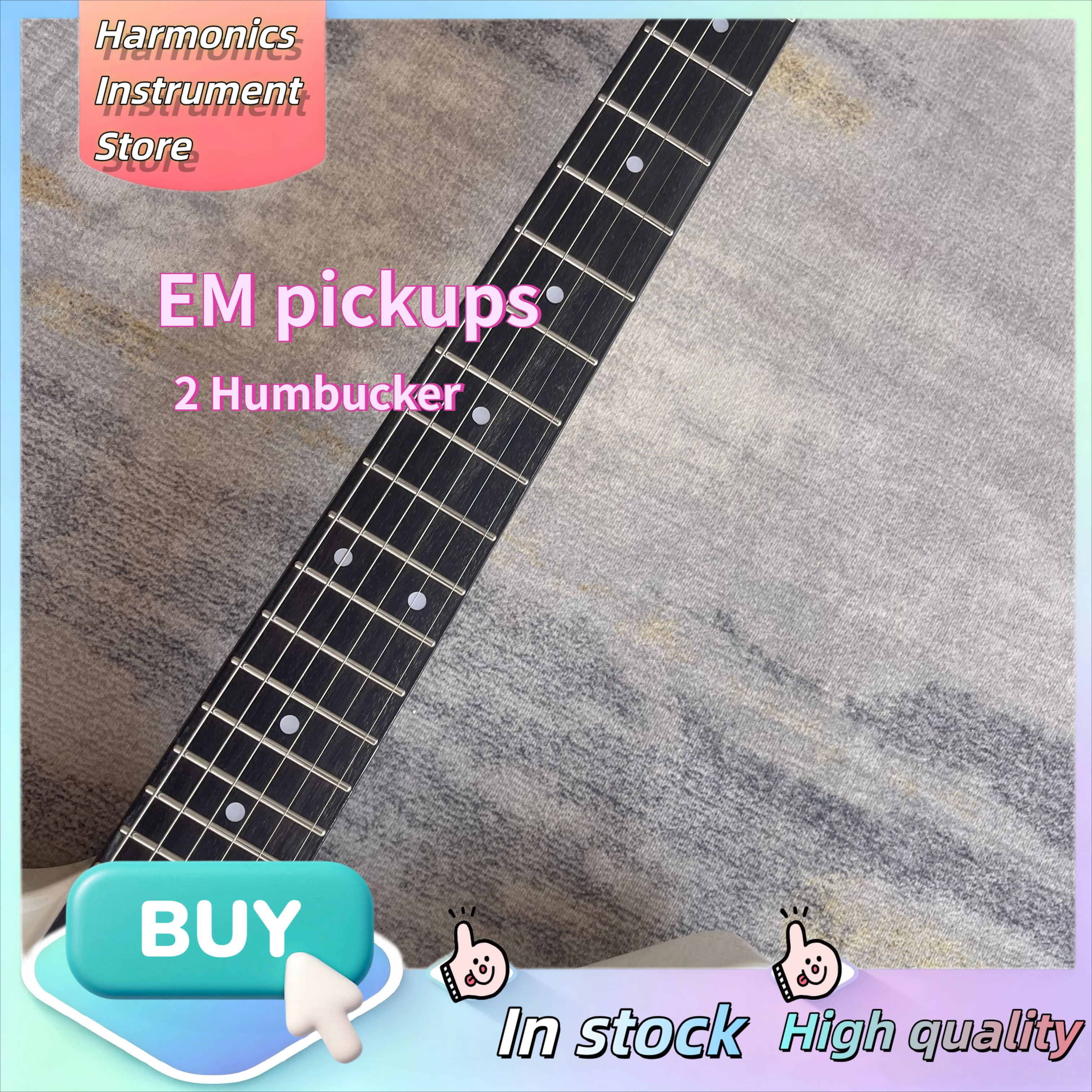 Pure White Explorer 1958 Electric Guitar EMG Active HH Pickups Black Hardware Viral Hot Selling Metal Fork Guitar Low Noise view 3
