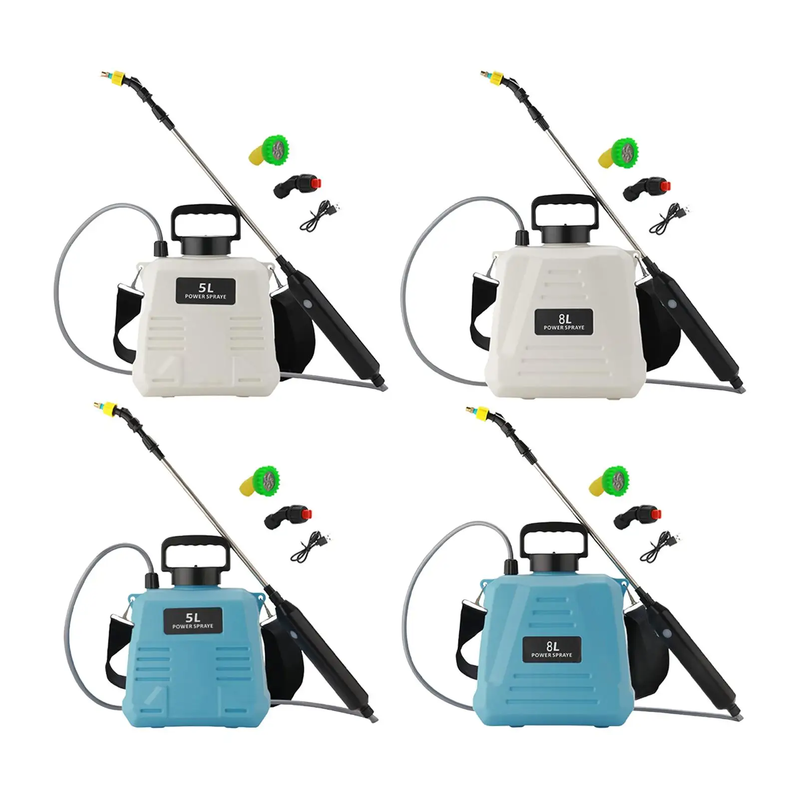 Electric Pump Sprayers Versatile with 3 Mist Nozzles Rechargeable Portable Garden Sprayer Water Sprayer for Car Cleaning