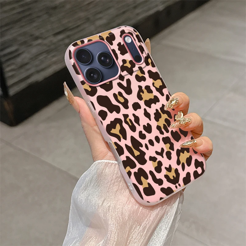 آيفون 17 16 برو ماكس موضة ليوبارد نمط جراب هاتف آيفون 16e 15 14 زائد 13 12 11 برو ماتي واضح هلام غطاء