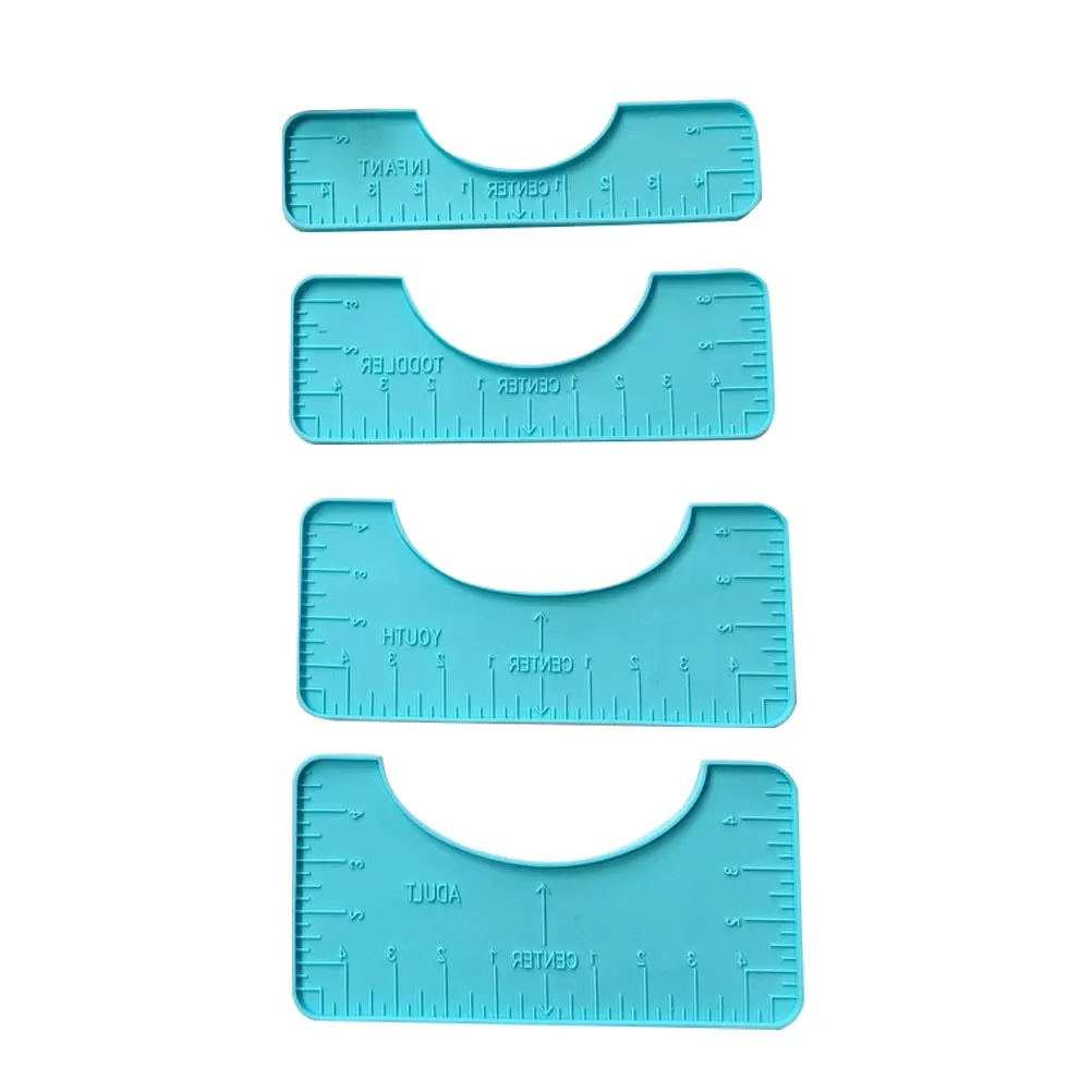 

4pcs Sewing Ruler Mold Durable Silicone Quilting Supplies Clothing Scale Reusable Soft Temperature Adaptive Low