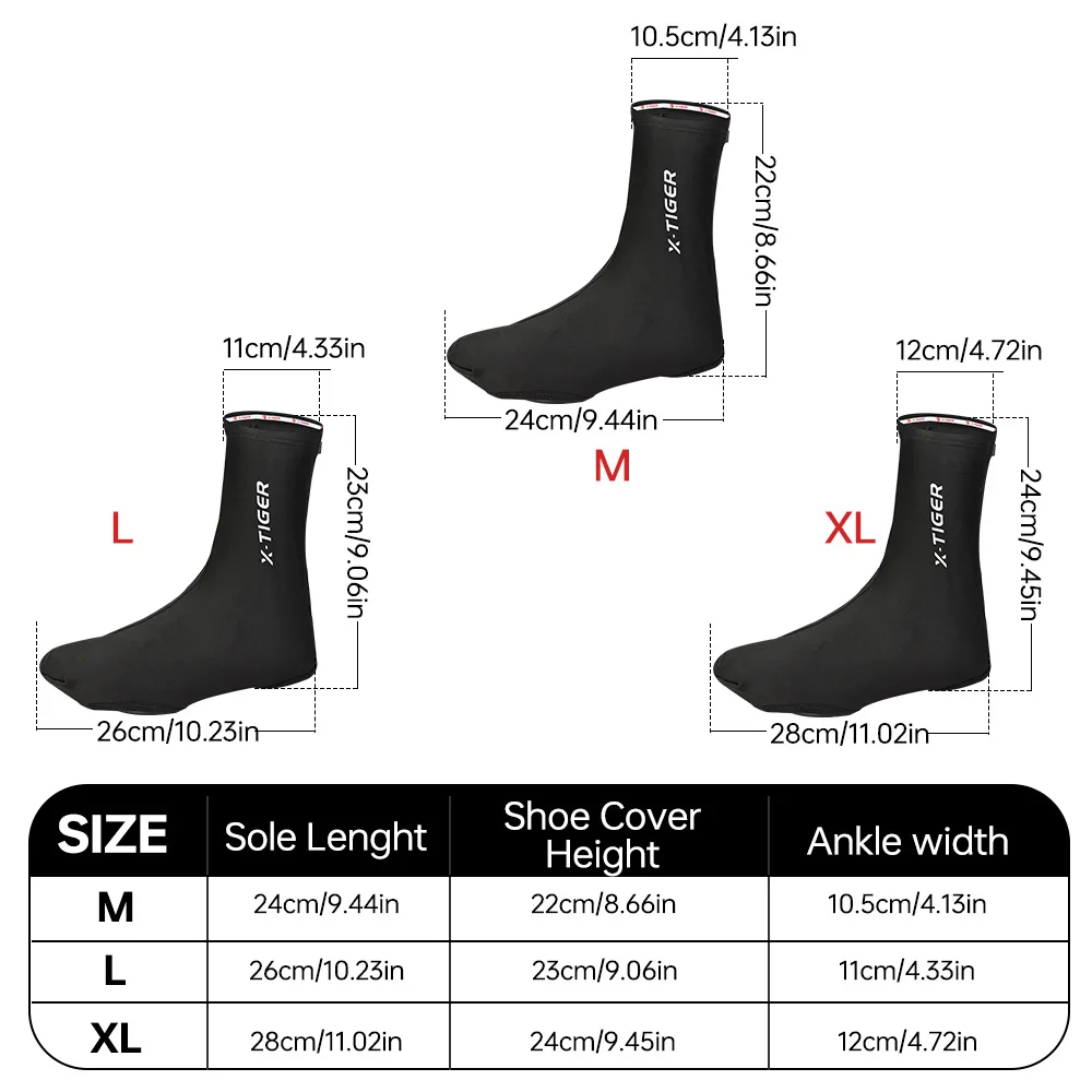 X-TIGER Winter Cycling Shoes Cover Thermal Fleece MTB Bike Overshoes Waterproof Shoes Covers Cycling Accessories