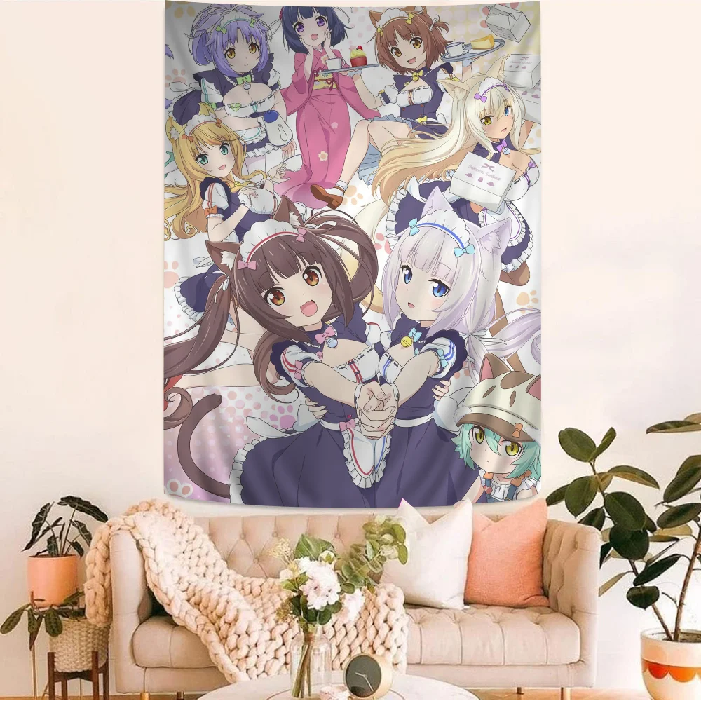 

Anime Nekopara Movie Cartoon Tapestry Bohemian Wall Tapestries Mandala Wall Hanging Sheets