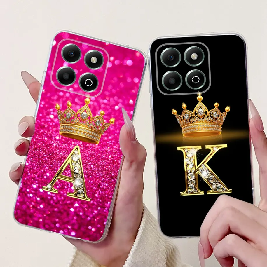 For Honor X6a X6b Case WDY-LX1 WDY-LX2 LX3 JDY-LX1 JDY-LX2 Cover Cute Crown Letters Soft Silicone Phone Case For HonorX6a Bumper