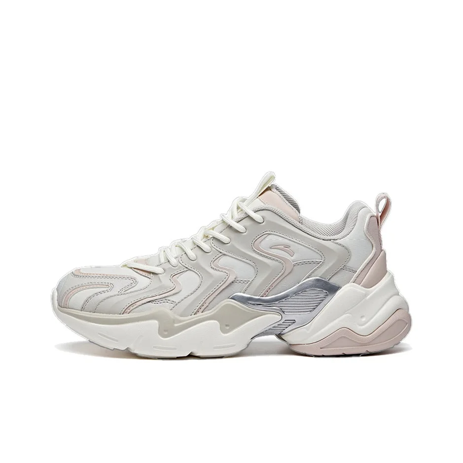 ANTA Chunky Sneakers Women's Low Top Ivory White/Shade 1 Gray/Lotus Gray 122018882-5