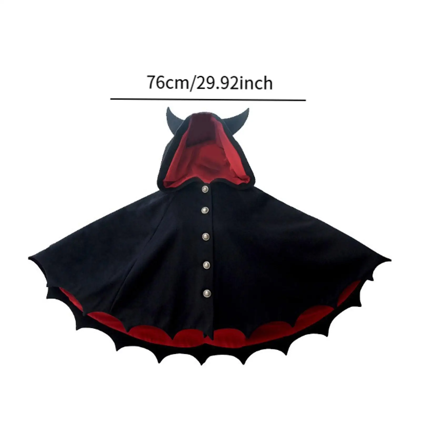 Halloween Cloak Medieval with Hood Outfit Cowl Party Shawl Wizard Fancy Dress Devil Ears Robe Cape for Kids Adults Boys Girls