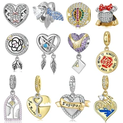 Men's Suit and Bow Veil Envelope 925 Silver Designer Charms for Jewelry Making Fit Original European Bracelet Valentine's Day