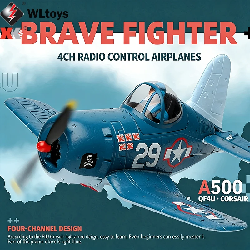 

Wltoys XK A500(F4U) /A250(BF109) 2.4G 4CH RC Airplane 3D/6G Gyro 6-Axis Stabilizer EPP Foam Glider Outdoor Toy for Kids Boys