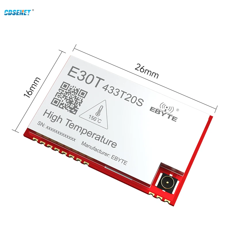 High Temperature Wireless Serial Module Half-duplex UART CDSENT E30T-433T20S(150°C) Automotive Grade 20dBm RSSI TTL SMD