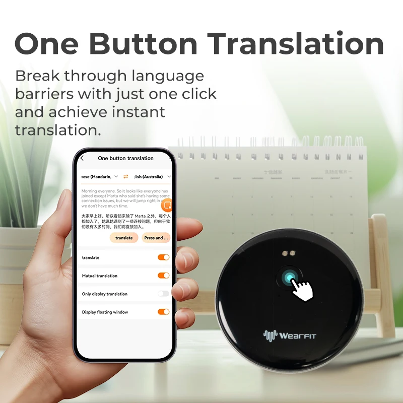 AI Glasses Translator Video Translation 137 Languages Wireless Real-time Simultaneous Interpretation Photo Meeting Translate