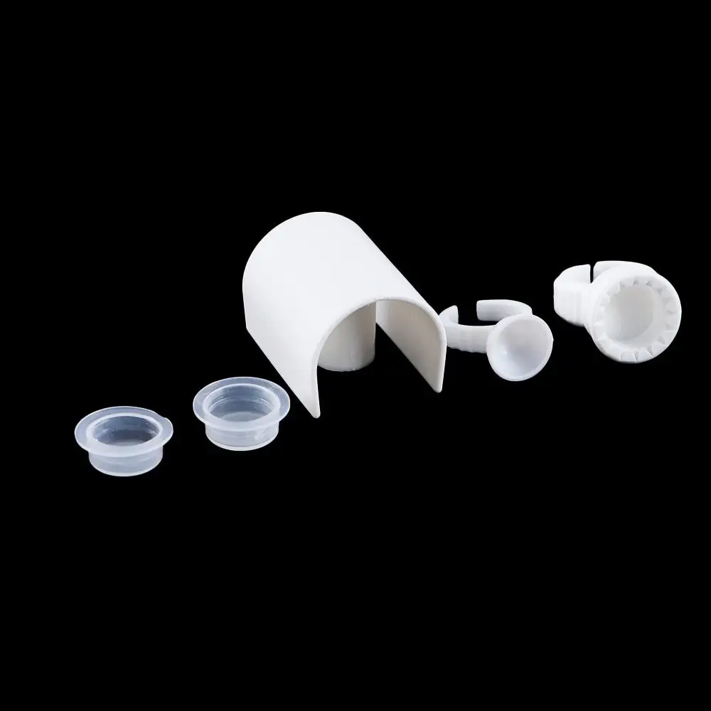 Eyelash Grafting White Makeup Tool Kit Hand Held Eyelash Extension Tool Eyelash Glue Holders Ink Cup Rings Eyelash Pallet