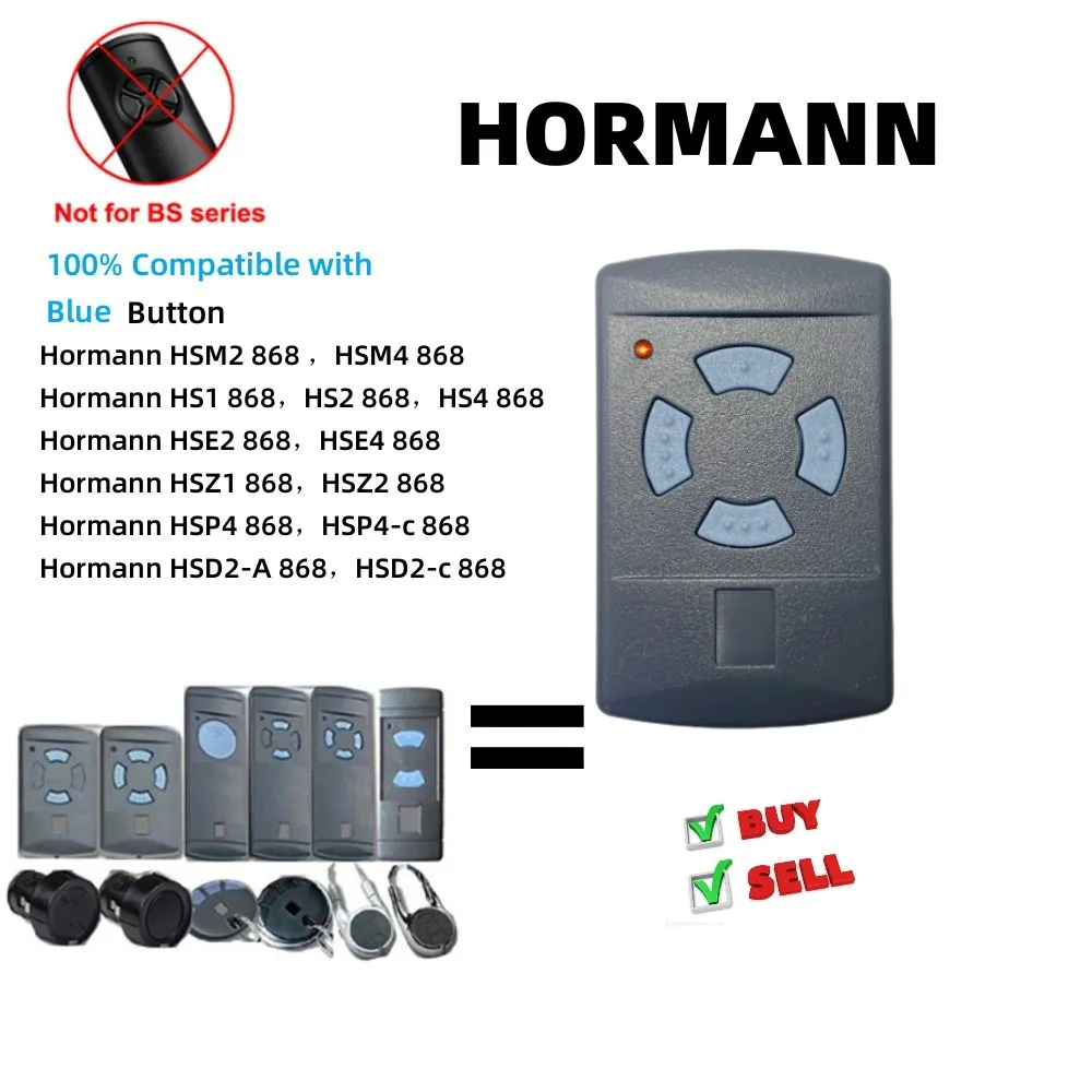 Replacement of 868mhz Hormann Remote Control Duplicator Hormann HS4 868 Hormann HSE2 868，HSE4 868 Transmitter