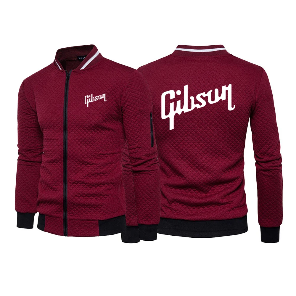 2024 Gibson Printing New Spring Autumn Men's Long Sleeve Jacket Sportswear High street Casual Zipper Hoody Sweatshirts Tops