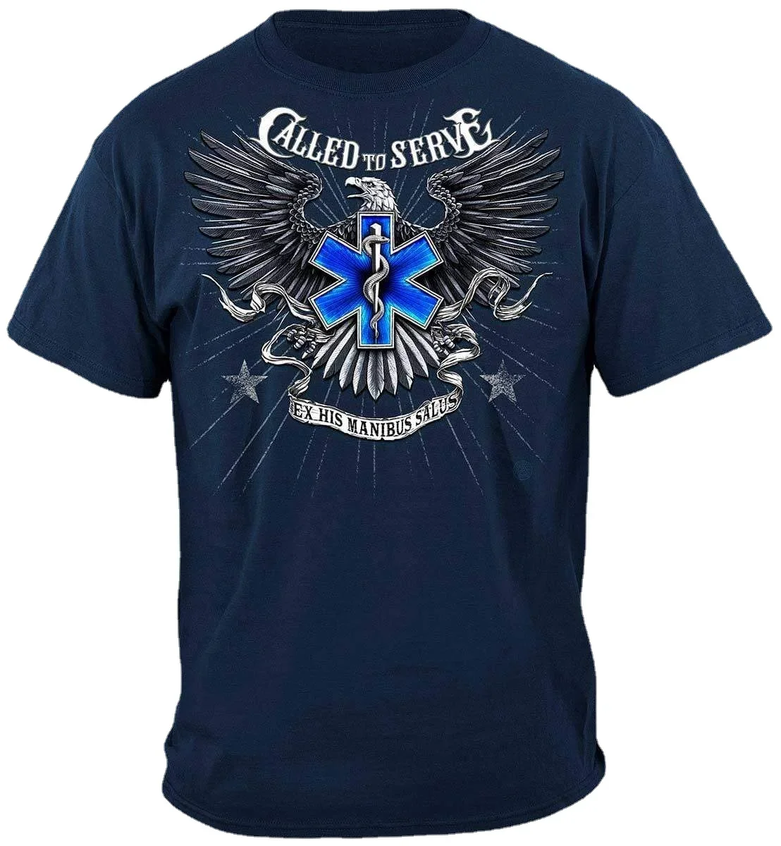 Called To Serve. Unique EMS Star of Life Eagle Tattoo Graphic T-Shirt. Summer Cotton O-Neck Short Sleeve Mens T Shirt New S-3XL