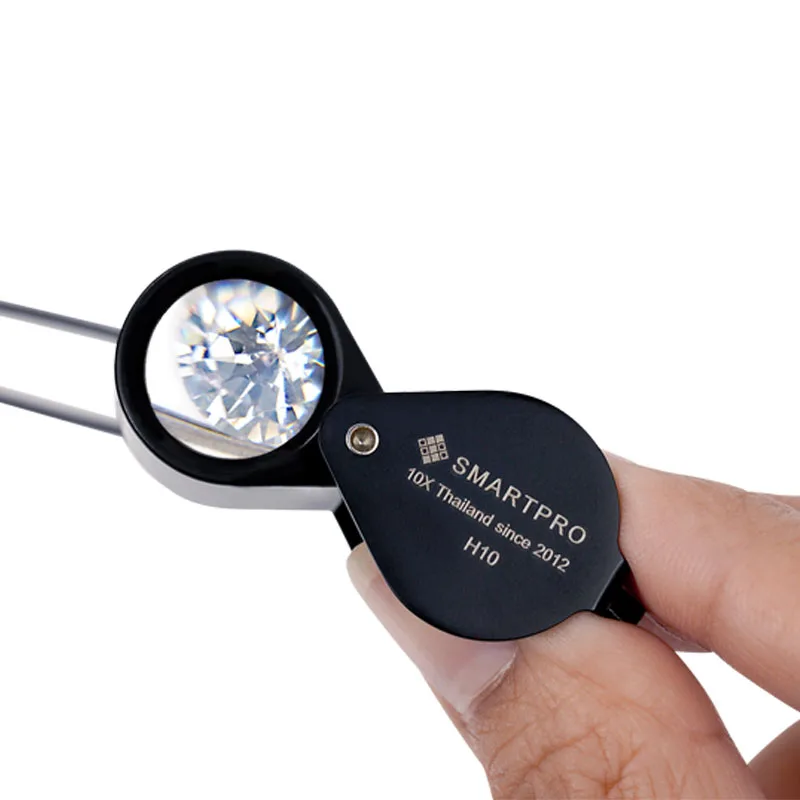 Smartpro Jewelry Magnifier H-10 Gem Examining 10X Loupe Jewelers Inspecting Diamond Magnification Optical Glass Lens Loupes