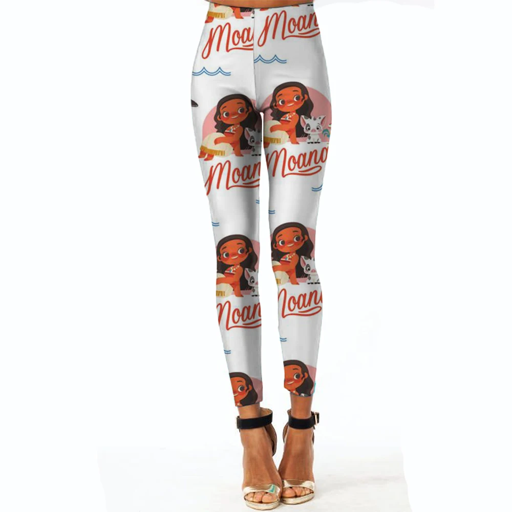 Spodnie do jogi z nadrukiem kreskówek Disneya Legginsy gimnastyczne Damskie dziewczęce Miękkie rajstopy Fitness Wysoki stan Elastyczne Oddychające Bez linii T Spodnie sportowe