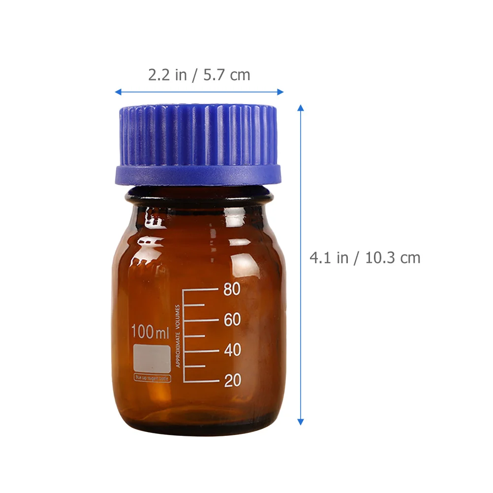 

3Pcs Reagent Bottles Glass Chemical Bottle Leakproof Sealed Cover Sample Storage Container Laboratory Use Glass Sample Bottle