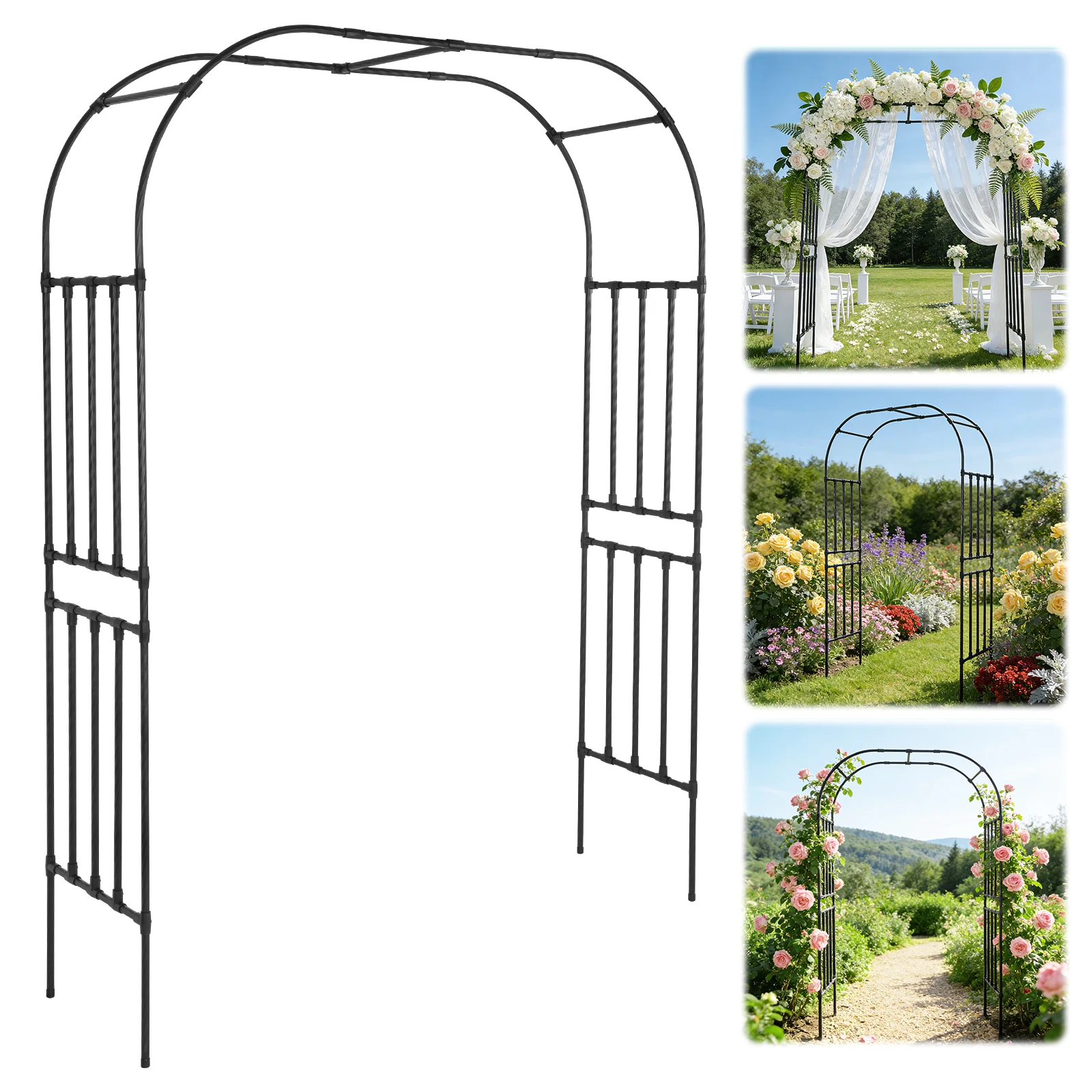 

1 комплект стальной садовой арки для свадьбы, стойки для цветов, арки для воздушных шаров, декорации для мероприятий на открытом воздухе, украшения для дня рождения, реквизит для вечеринок