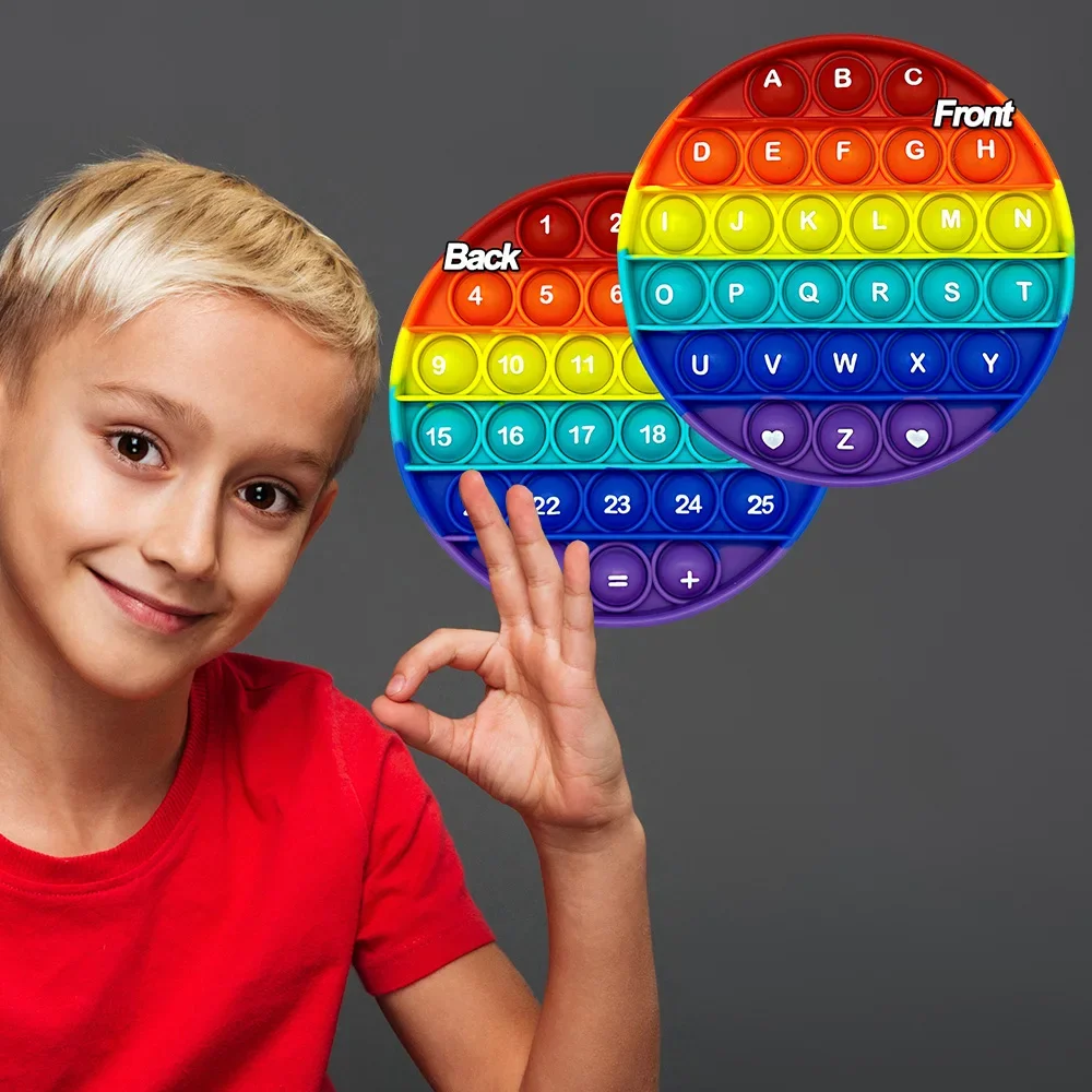 Impara i numeri 1-30 Alfabeti Lettere ABC Matematica Fidget Toys, Giochi da tavolo fonetica Push Bubbles Giocattoli didattici educativi per bambini
