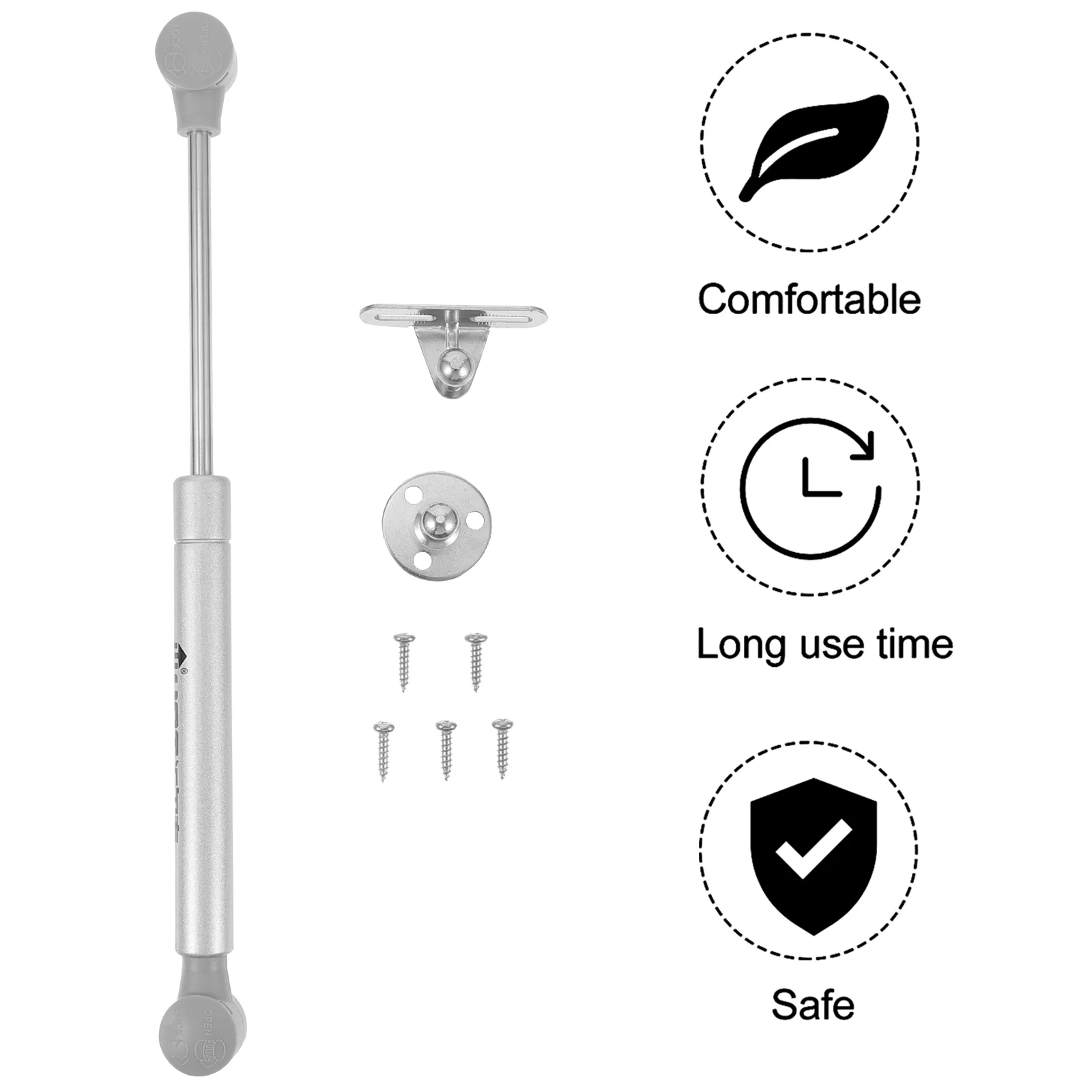 Gas Spring Strut Hydraulic Support Rod Kitchen Cabinet Hinges Pressure Silver Cold Rolled Steel